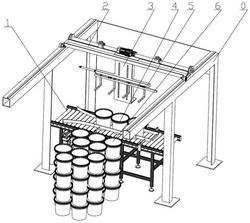 一种塑料桶堆垛机器及堆垛方法