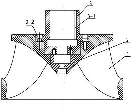 一种3D打印混流式水轮机模型转轮连接组件